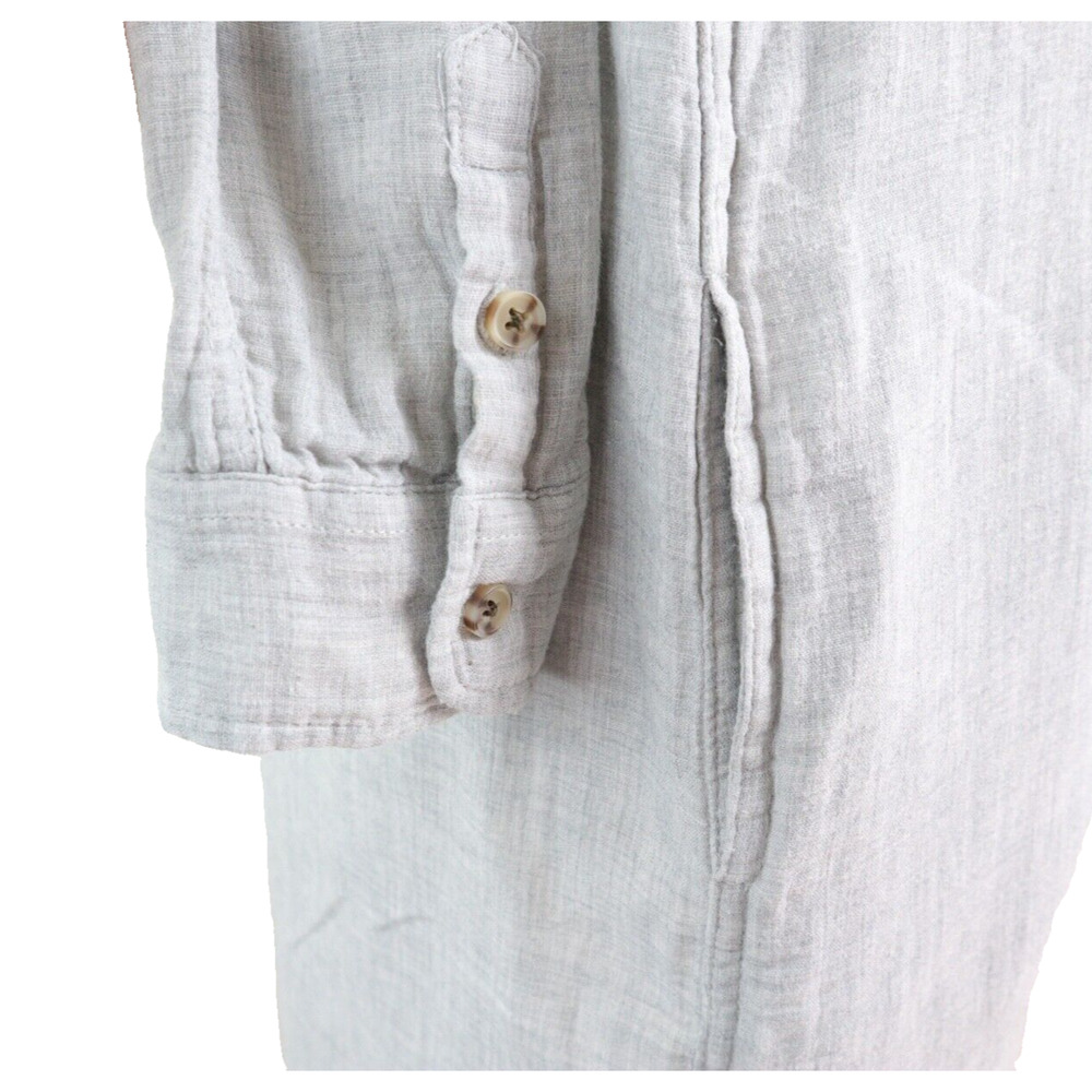 Marine Layer Size M Quinn Popover Shirt Dress Woven Cotton Gray - Picture 9 of 11